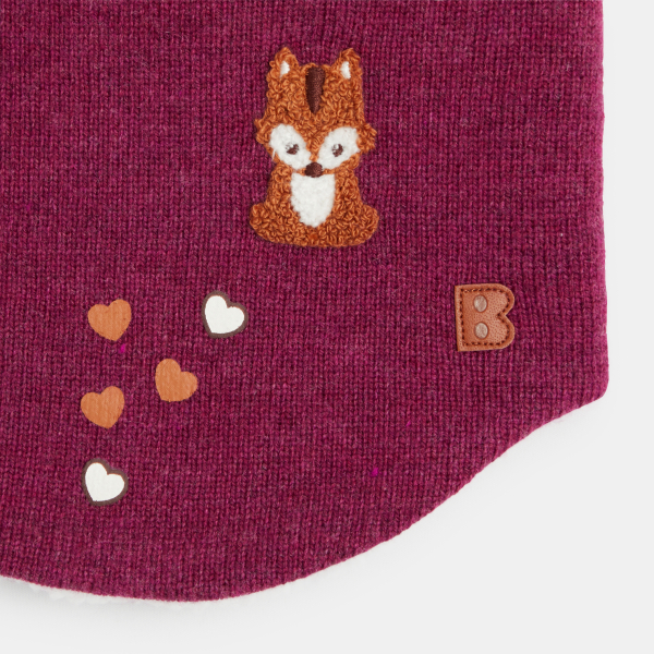 سنود محبوك مبطن ببطانة ناعمة باللون الوردي للفتيات الصغيرات